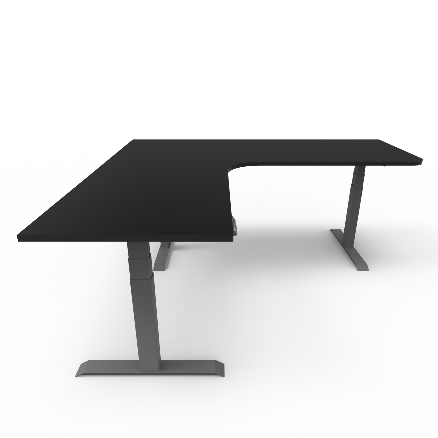 Summit Height Adjustable Corner Desk with Custom Melamine Desktop - Left Return