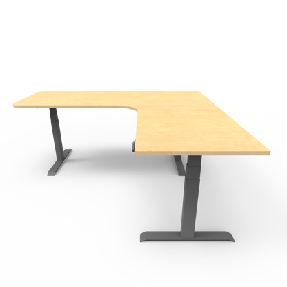 Summit Series Custom Melamine Corner Sit Stand Desk - Right Return