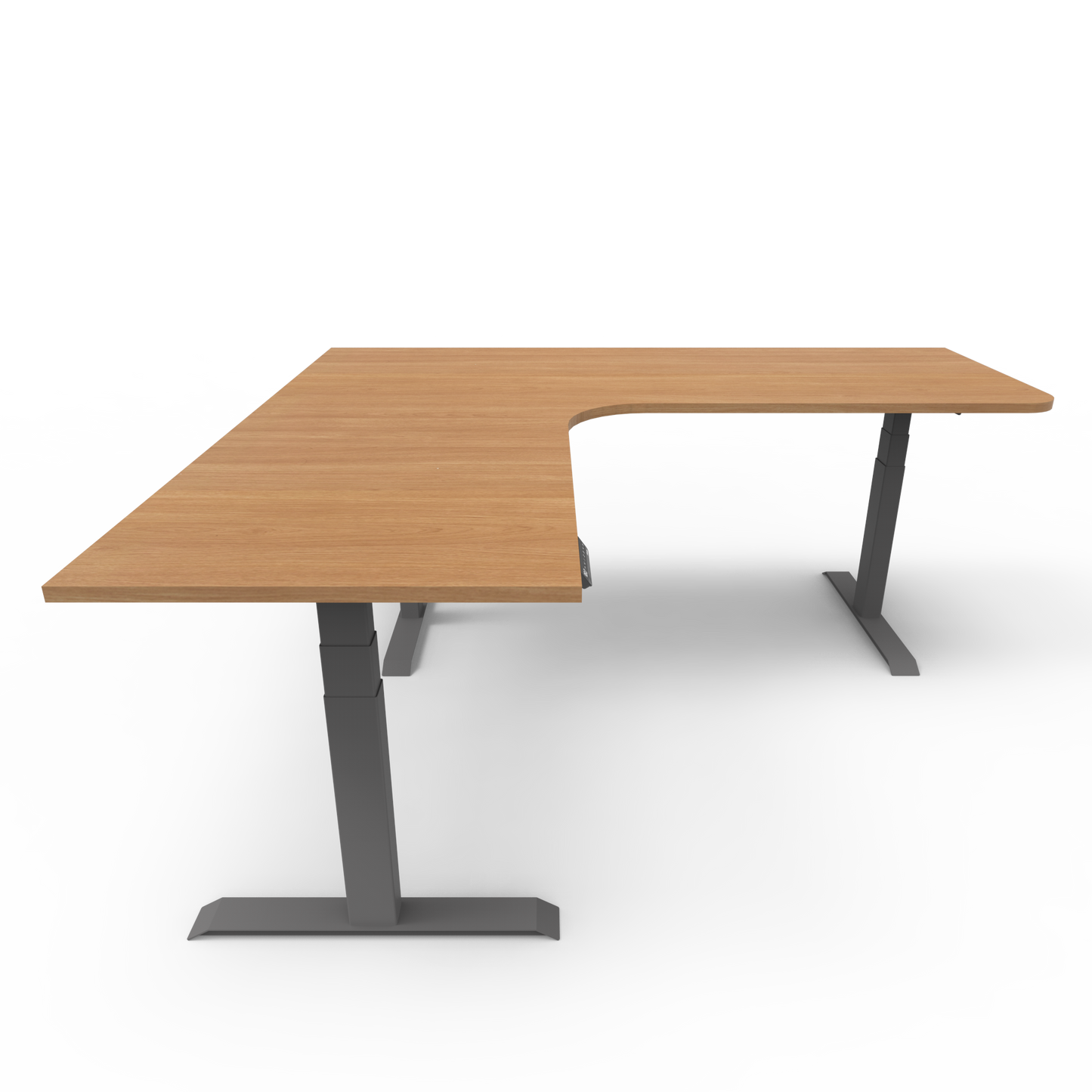 Summit Height Adjustable Corner Desk with Custom Melamine Desktop - Left Return