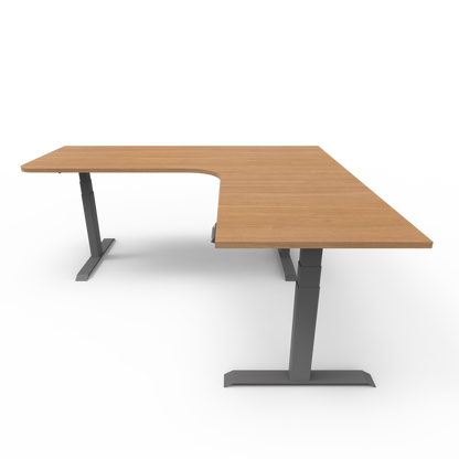 Summit Series Custom Melamine Corner Sit Stand Desk - Right Return