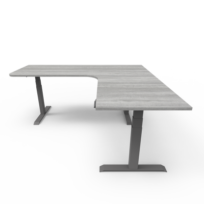 Summit Series Custom Melamine Corner Sit Stand Desk - Right Return