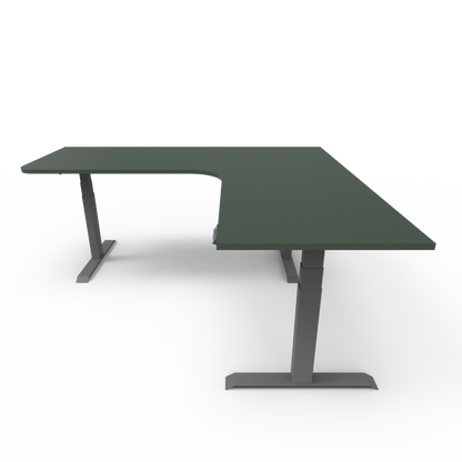 Summit Series Custom Melamine Corner Sit Stand Desk - Right Return