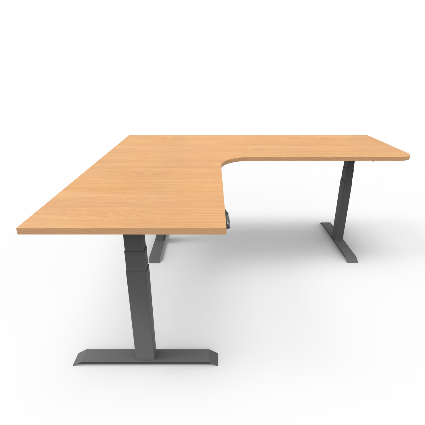 Summit Height Adjustable Corner Desk with Custom Melamine Desktop - Left Return