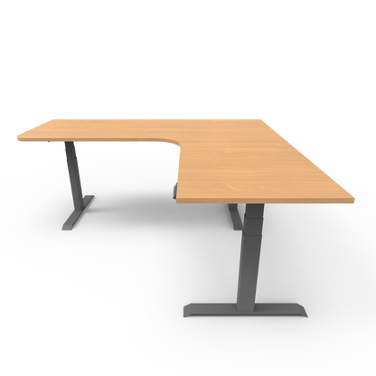 Summit Series Custom Melamine Corner Sit Stand Desk - Right Return