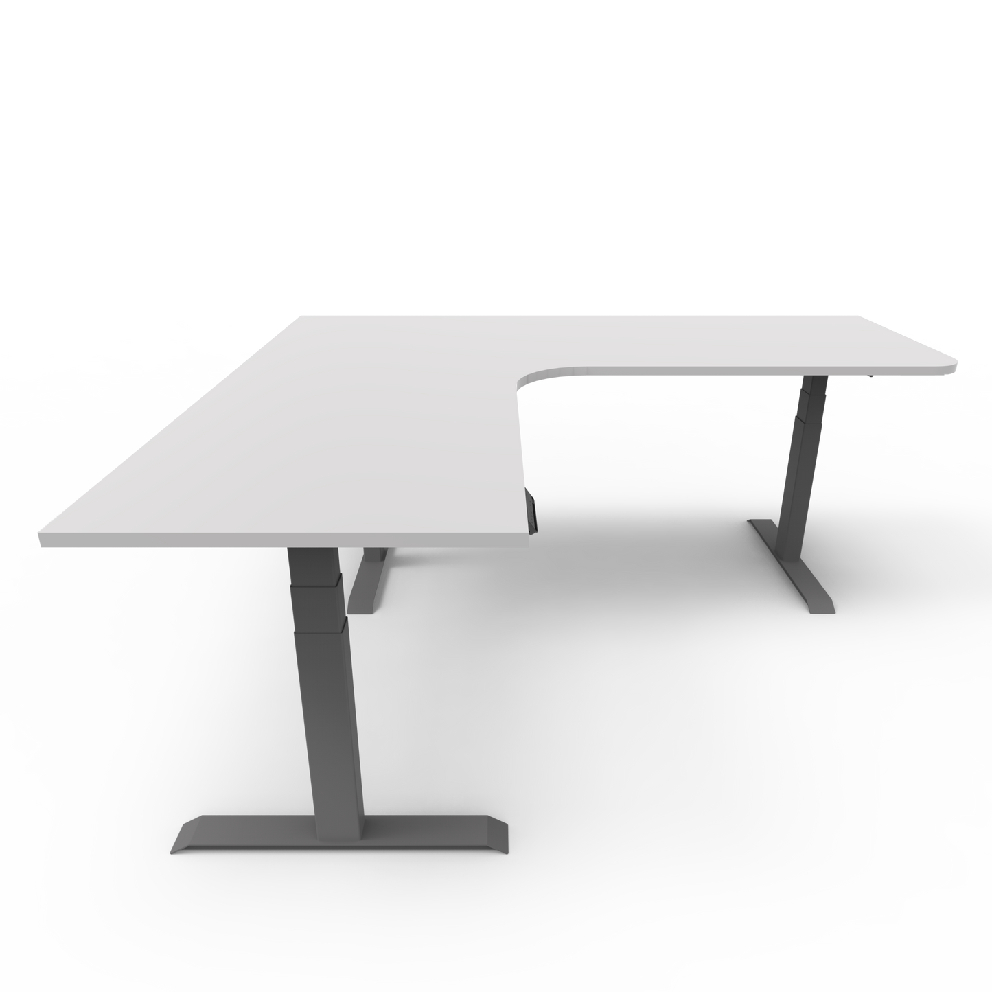 Summit Height Adjustable Corner Desk with Custom Melamine Desktop - Left Return