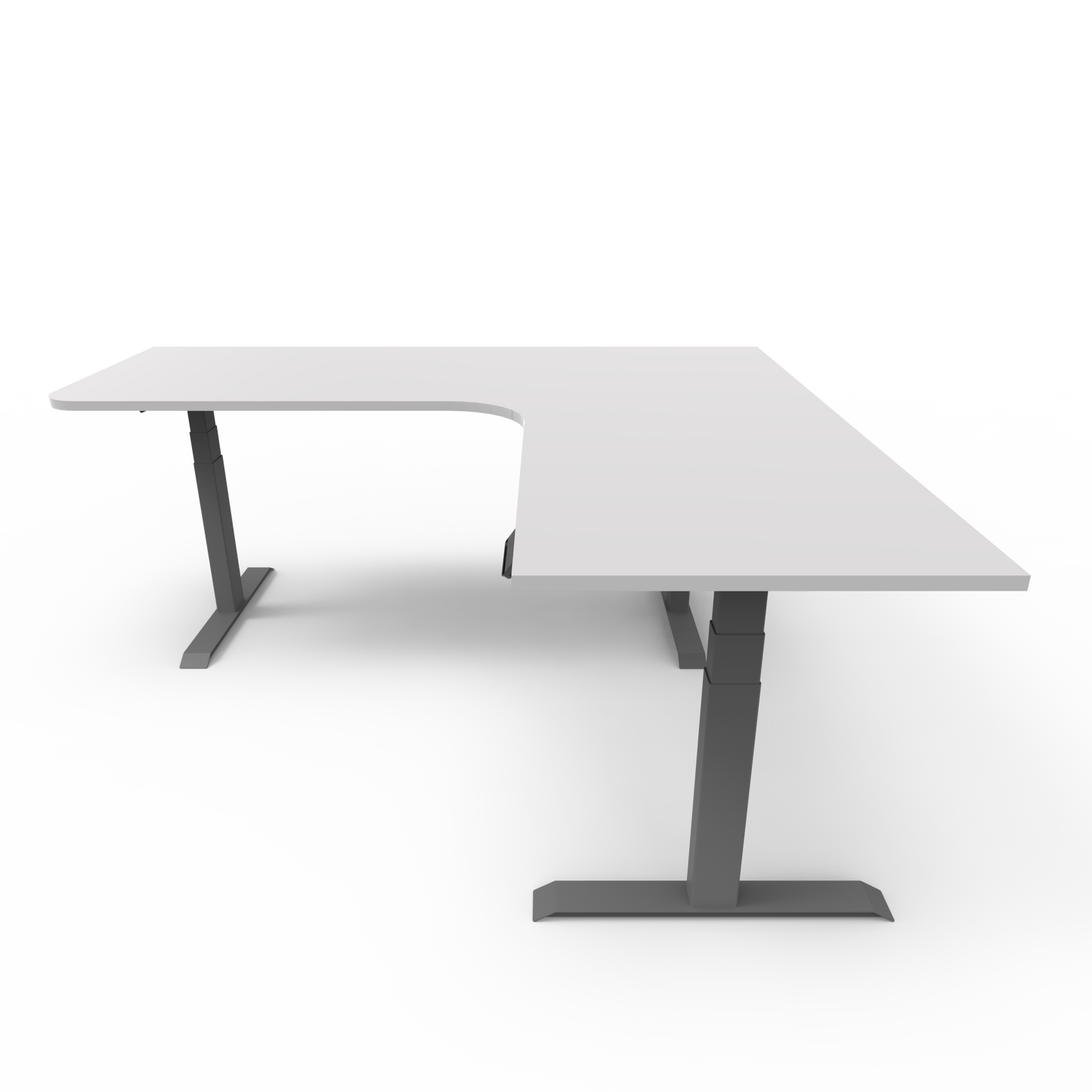 Summit Height Adjustable Corner Desk with Custom Melamine Desktop - Right Return