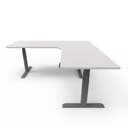 Summit Series Custom Melamine Corner Sit Stand Desk - Right Return