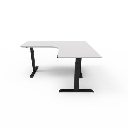 Summit Series Custom Melamine Corner Sit Stand Desk - Right Return