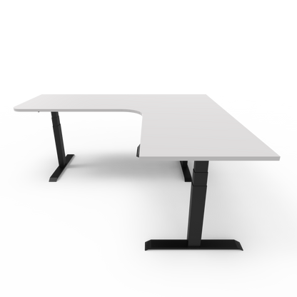 Summit Series Custom Melamine Corner Sit Stand Desk - Right Return