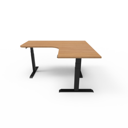 Summit Series Custom Melamine Corner Sit Stand Desk - Right Return