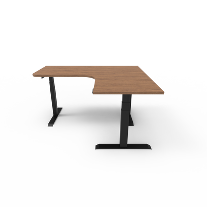 Summit Series Custom Melamine Corner Sit Stand Desk - Right Return