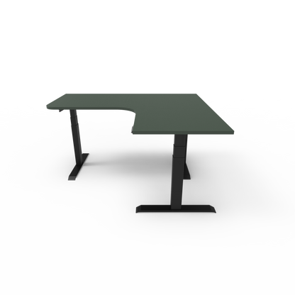 Summit Series Custom Melamine Corner Sit Stand Desk - Right Return