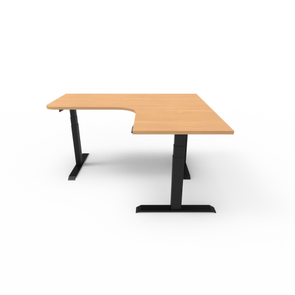 Summit Series Custom Melamine Corner Sit Stand Desk - Right Return