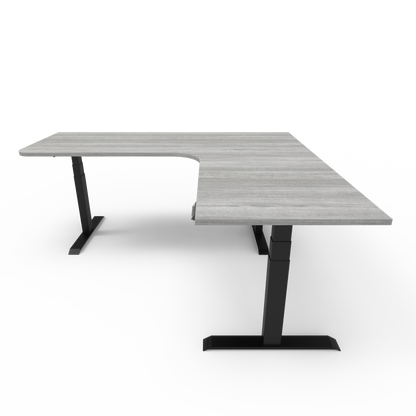 Summit Series Custom Melamine Corner Sit Stand Desk - Right Return