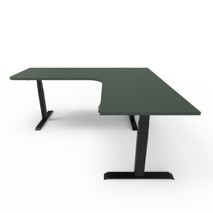 Summit Series Custom Melamine Corner Sit Stand Desk - Right Return