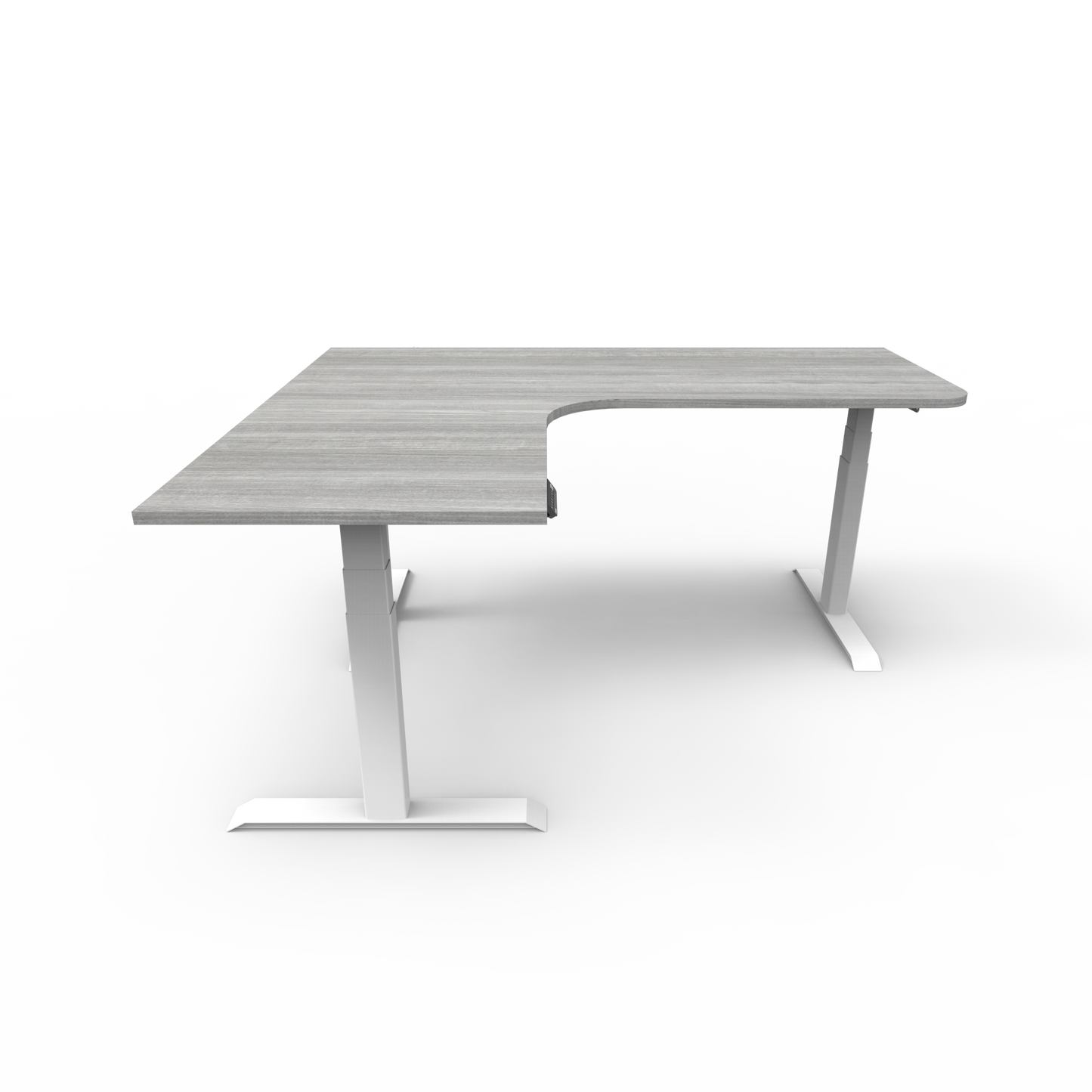 Summit Height Adjustable Corner Desk with Custom Melamine Desktop - Left Return