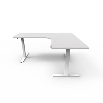 Summit Series Custom Melamine Corner Sit Stand Desk - Right Return