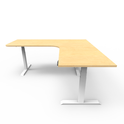 Summit Series Custom Melamine Corner Sit Stand Desk - Right Return