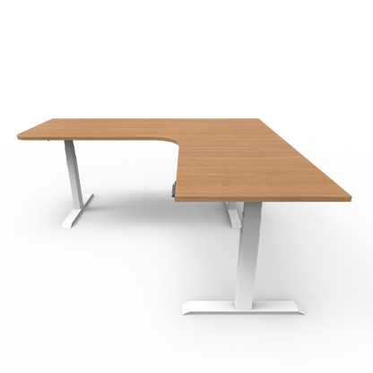 Summit Series Custom Melamine Corner Sit Stand Desk - Right Return