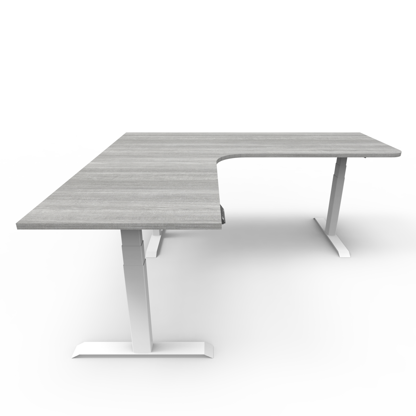Summit Height Adjustable Corner Desk with Custom Melamine Desktop - Left Return