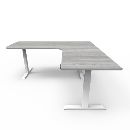 Summit Series Custom Melamine Corner Sit Stand Desk - Right Return