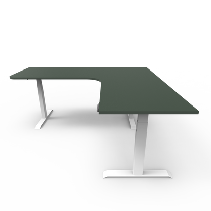 Summit Series Custom Melamine Corner Sit Stand Desk - Right Return