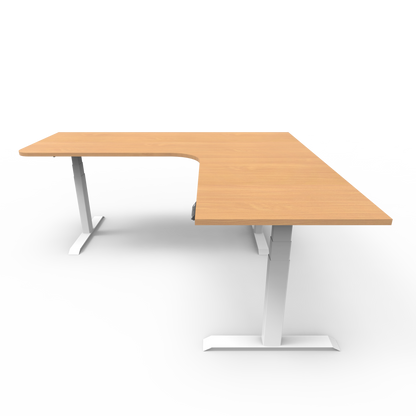 Summit Series Custom Melamine Corner Sit Stand Desk - Right Return