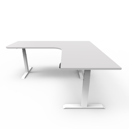 Summit Series Custom Melamine Corner Sit Stand Desk - Right Return