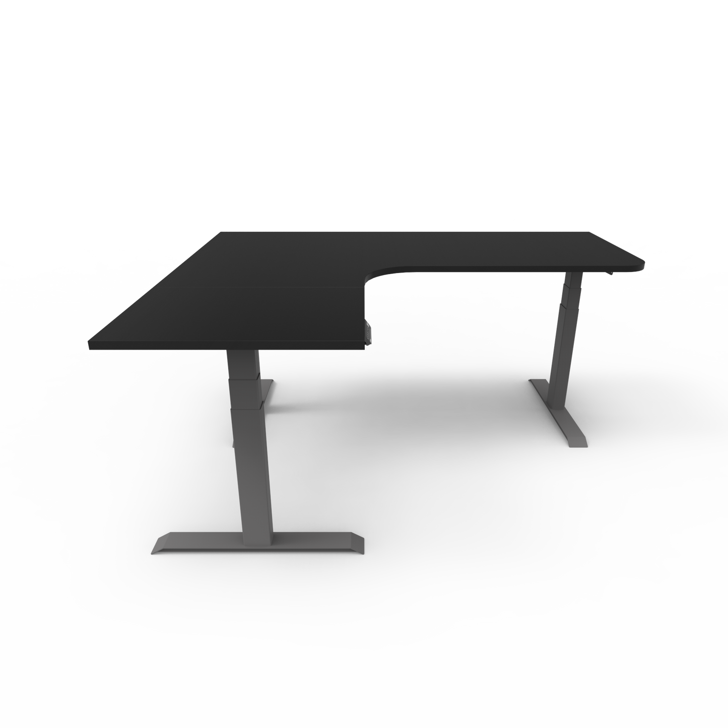 Summit Height Adjustable Corner Desk with Custom Melamine Desktop - Left Return