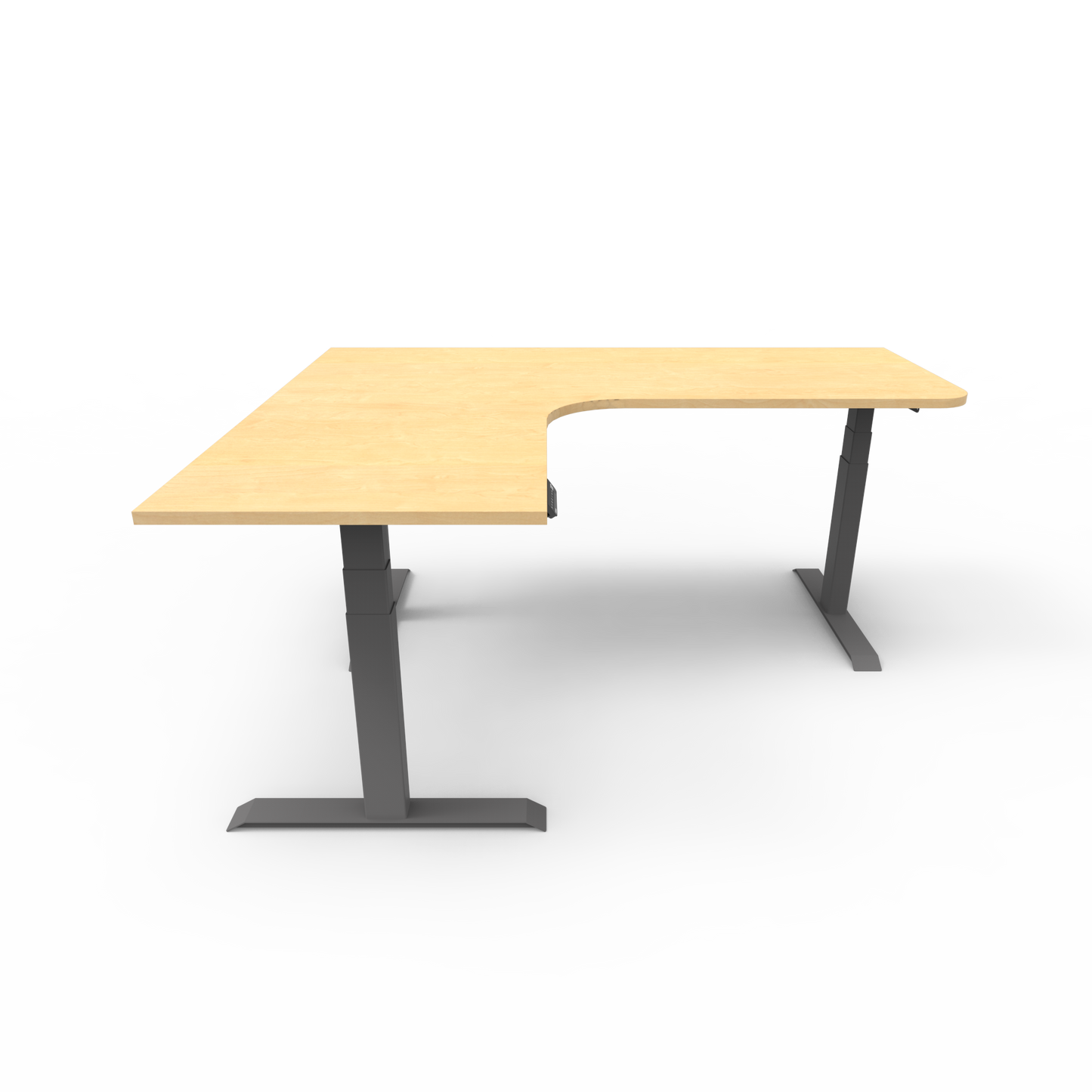 Summit Height Adjustable Corner Desk with Custom Melamine Desktop - Left Return
