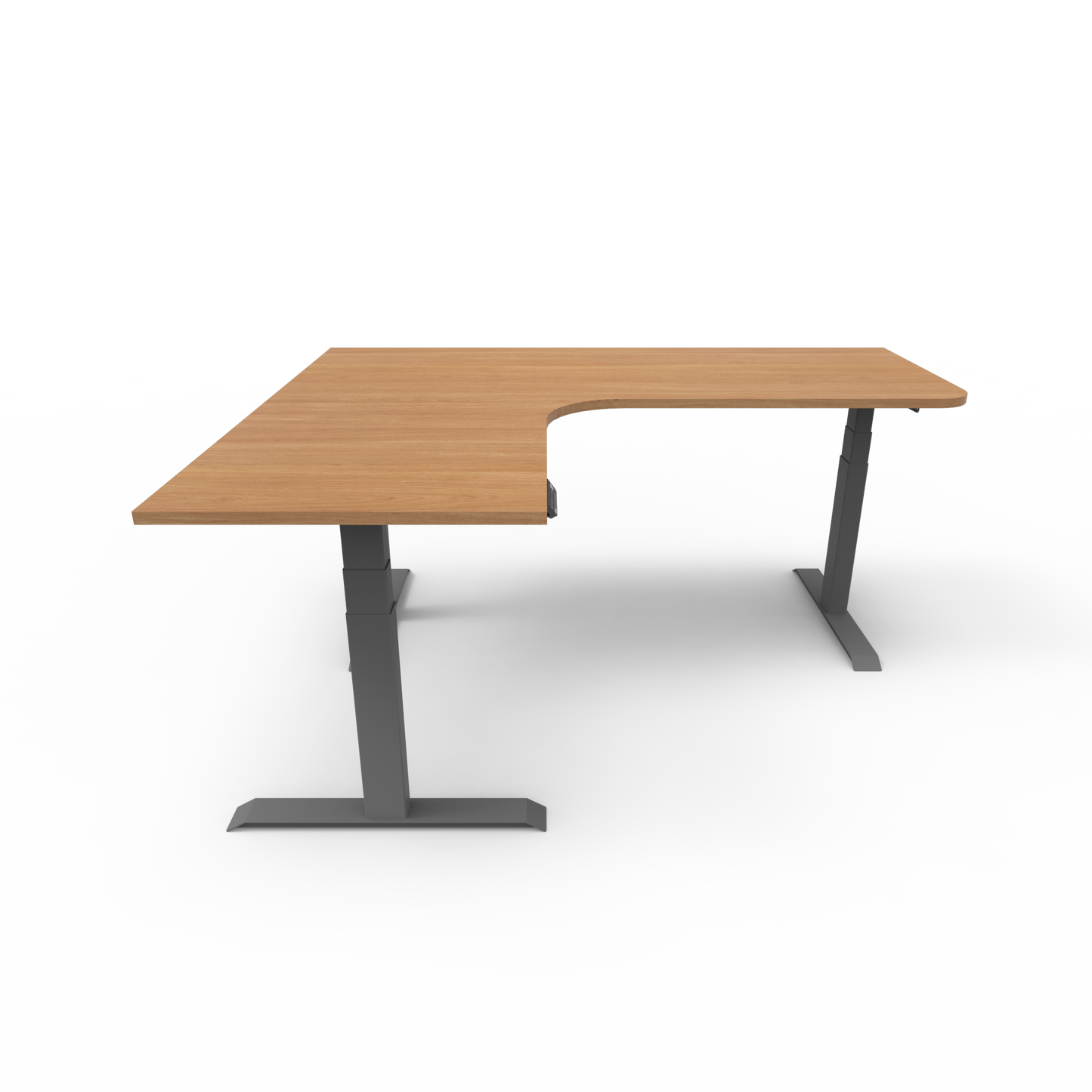 Summit Height Adjustable Corner Desk with Custom Melamine Desktop - Left Return