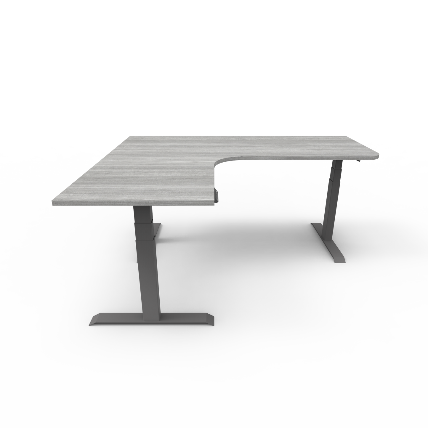 Summit Height Adjustable Corner Desk with Custom Melamine Desktop - Left Return