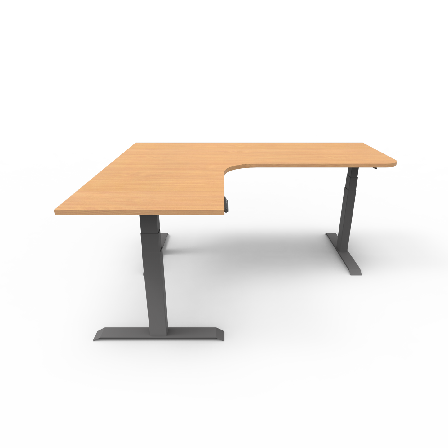 Summit Height Adjustable Corner Desk with Custom Melamine Desktop - Left Return
