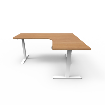 Summit Series Custom Melamine Corner Sit Stand Desk - Right Return