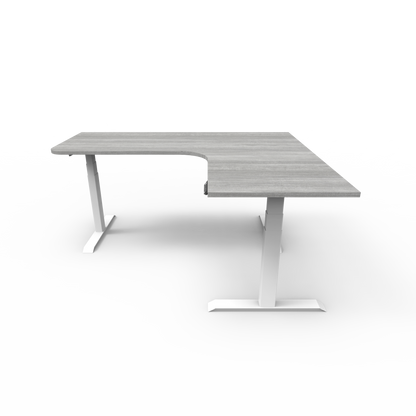 Summit Series Custom Melamine Corner Sit Stand Desk - Right Return