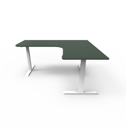 Summit Series Custom Melamine Corner Sit Stand Desk - Right Return