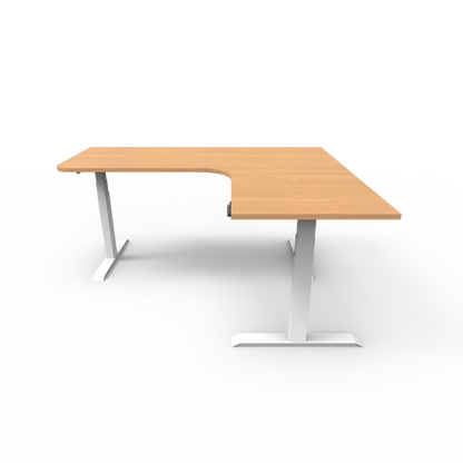 Summit Series Custom Melamine Corner Sit Stand Desk - Right Return