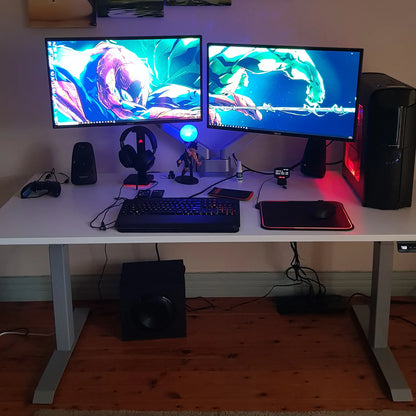 Arena Series White Melamine Sit Stand Desk